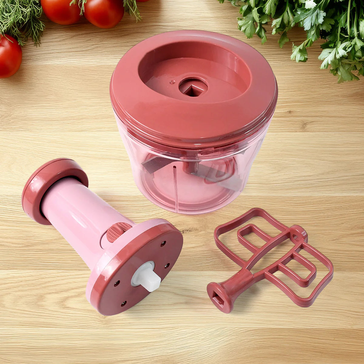 Apex Quba Push Chopper With Stainless Steel Blades (1000ml)
