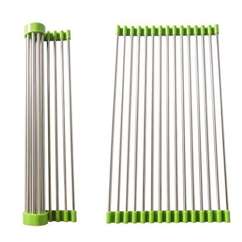 Foldable Drain Rack Kitchen Sink Roll Up Dish Drying Rack Portable Dish Rack